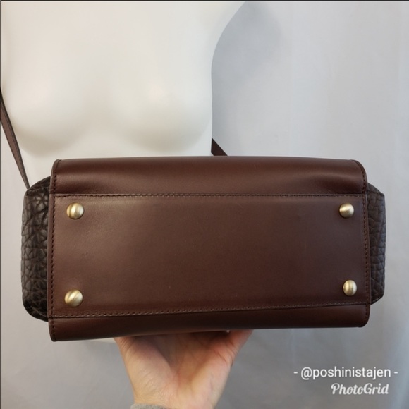 ❌ NWT Santoni Two-tone Brown Leather Handbag - Picture 11 of 15